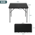 thumbnail image 2 of FDW Table de Salle à Manger Carrée d'Extérieur 34 Po Pliable et Portable en Plastique, avec Poignée de Transport Intégrée et Hauteur Réglable, Idéale pour les Fêtes et les Mariages, Noire., 2 of 7