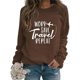 thumbnail image 3 of Gibobby Sudaderas para mujer oferta Sudaderas de Halloween para mujer camisetas de otoño y día festivo con cuello redondo de gran tamaño(Marrón,M), 3 of 4