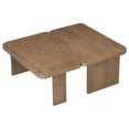 thumbnail image 6 of Harper & Bright Designs Rectangle Coffee Table Set of 2, Minimalist Wood Center Table with Splicing Design for Living Room, Natural, 6 of 13