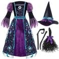 thumbnail image 6 of BOOMNY Halloween Girls Witch Dress Up Funny Hallowmas Party Outfits Sets Playful Stage Performance Clothes Set, 6 of 7