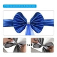thumbnail image 5 of Uxcell Stretch Satin Chair Sashes Bows Chair Bands Decoration Mesh Yarn Floating Tied Dark Blue 12, 5 of 6