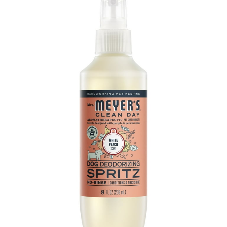 Mrs. Meyer's, Dog Deodorizing Spray, 8oz, White Peach Scent
