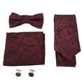 thumbnail image 1 of Conjunto de corbata para hombre, clásico, elegante, con textura exquisita, Kit de corbata, pañuelo, pajarita, gemelos para bodas, fiestas, negocios, 1 of 5