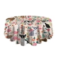 thumbnail image 5 of Chihuahua and Flower Florals Round Tablecloth 60"x60",Wrinkle Wipeable Table Cloth for Kitchen Dining Room Picnic Patio Party, 5 of 6