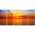 thumbnail image 2 of Orange Sea Sunrise under Blue Sky - Large Seashore Canvas Print, 2 of 3