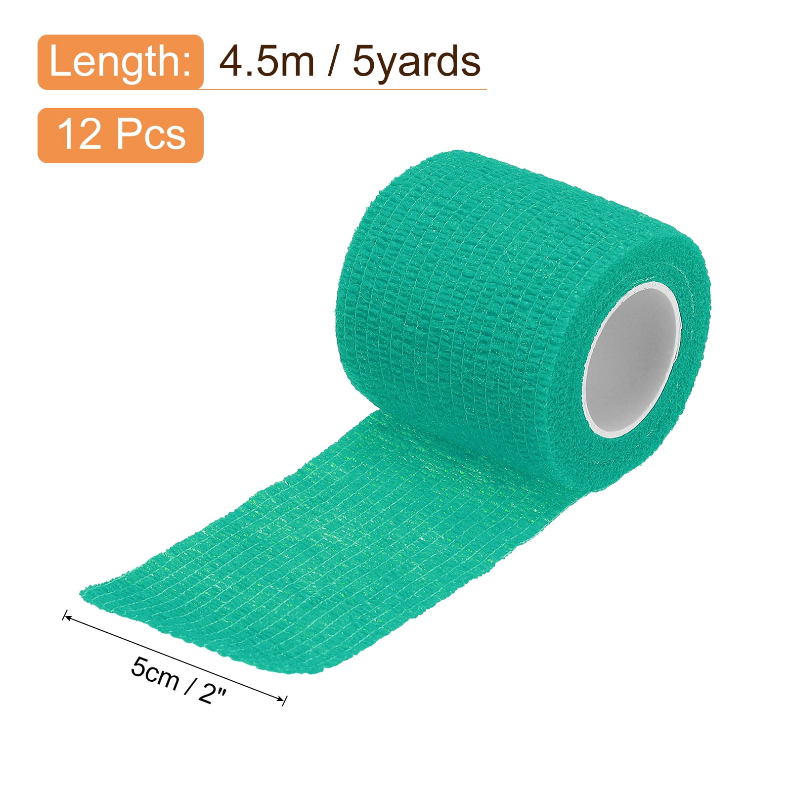 12 Rolls Adhesive Elastic Tape Elastic Bandage,2" x 5 Yards Wrap Stretch Wrist Knee Tape,Green