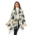 thumbnail image 3 of FORMRS Womens Scarf Winter Soft Long Big Warm Shawls Wrap Tassel Scarves, Beige Christmas Trees, 3 of 9