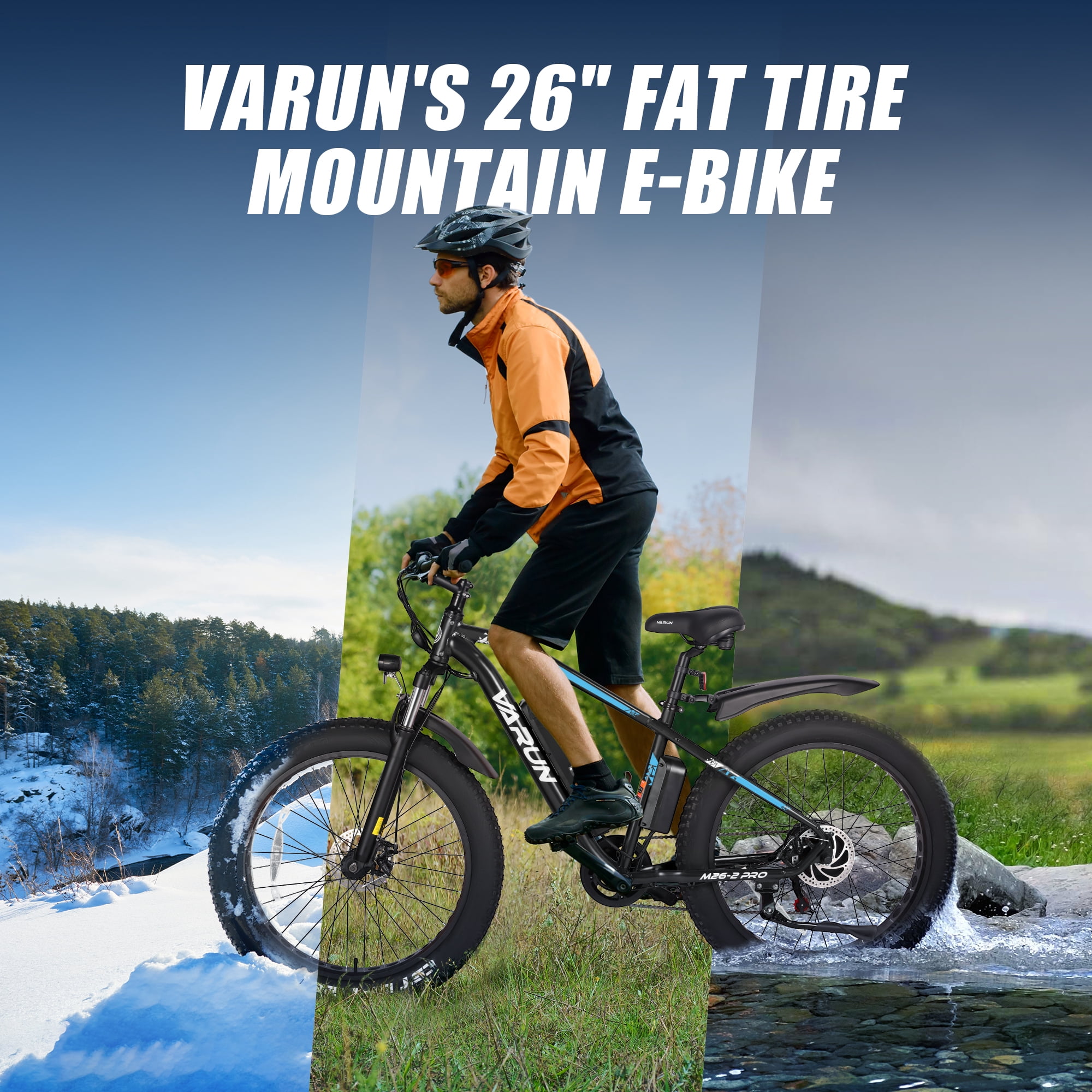 AIRWEST E Bikes - Peak 750W Ebikes for Adults - Fat Tire Electric Bike Up to 25MPH 60+ Miles with 48V 13AH Removable Battery - 26" Electric Mountain Bike Features 7-Speed, Lockable Suspension