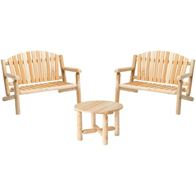 Bestar Blanc Cèdre 3 Pièce Adirondack Meubles Ensemble en Naturel