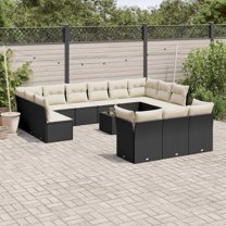 vidaXL Garden Sofa Set Black