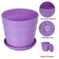thumbnail image 3 of Unique Bargains 8 Inch Plastic Plant Pots Flower Planters with Drainage Holes and Tray, Purple 5 Pack, 3 of 6