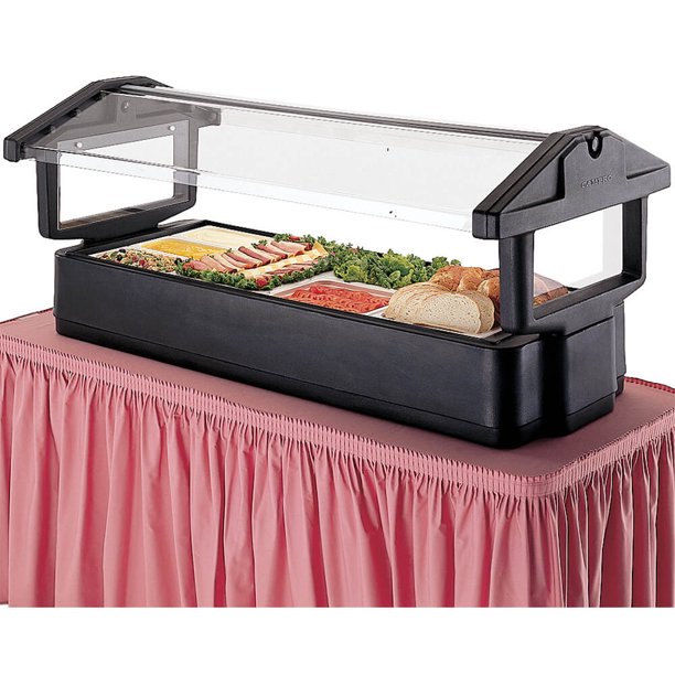 Cambro 5ft Table Top Food Bar with Sneeze Guard, Black, 5FBRTT110