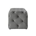thumbnail image 4 of Kara Grey Velvet Bench - Tufted Allover, 4 of 8