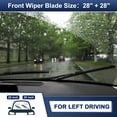 thumbnail image 2 of Unique Bargains 2pcs 28'+28' Silicone Front Windshield Wiper Blade for Ford Focus 2012-2017 Top-Lock / Push Button, 2 of 7