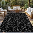 thumbnail image 2 of Black Geometric Stripes Outdoor Rug for Patio/Deck/Porch, Non-Slip Large Area Rug 6 x 9 Ft, Modern Minimalism Abstract Lines Indoor Outdoor Rugs Washable Area Rugs, Camping Rug Carpet Runner, 2 of 8