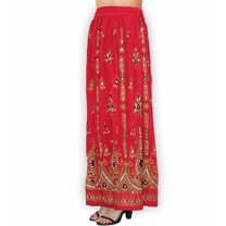 Indian Bollywood Maxi Skirt for Women Sequins Ankle Length...