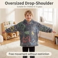 thumbnail image 4 of Kids Glow in The Dark Hooded Blanket Hoodie, Oversized Wearable Blanket for Boys & Girls Flannel Fleece One Size Purple B0P, 4 of 7