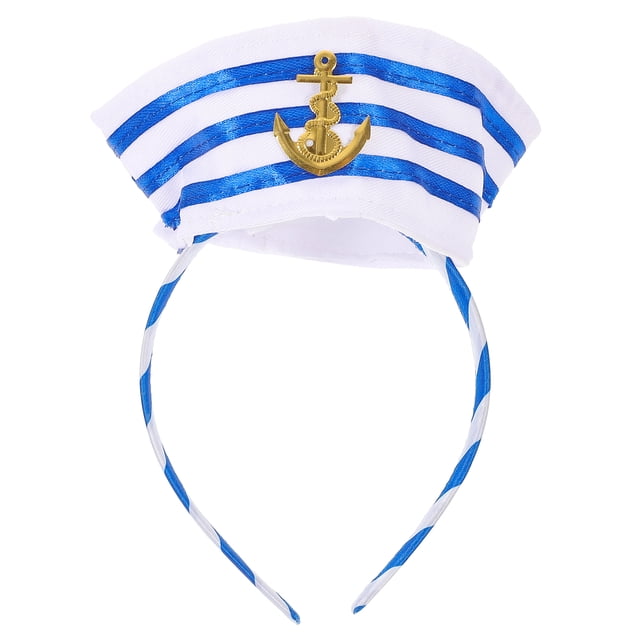 Diadema con sombrero de capitán, diadema con sombrero de yate, diadema con sombrero de marinero, accesorio para disfraz de fiesta
