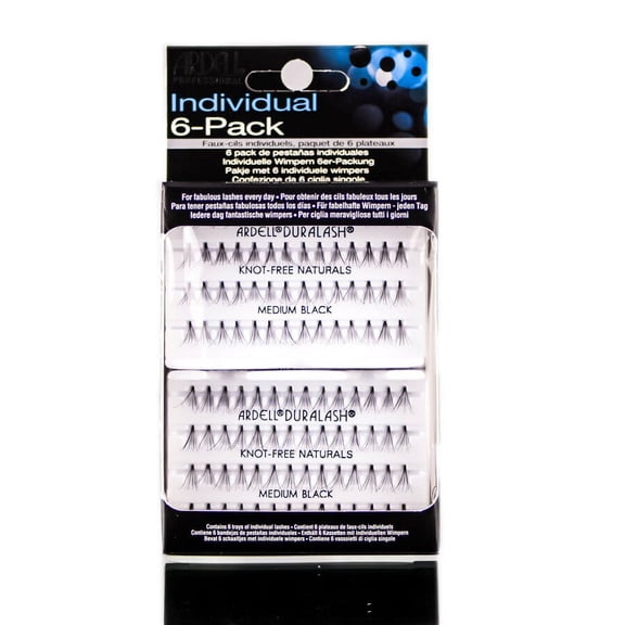 Medium Black , Ardell Individuals 6 Pack Knott-Free Naturals , Hair Scalp Skin Body - Pack of 2 w/ SLEEK Teasing Comb