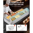 thumbnail image 3 of KFFKFF Commercial Food Warmer, 1700W Electric Stainless Steel Steam Food Warmer with Glass Cover, 8-Pan Countertop Buffet Bain Marie, 3 of 9