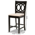 thumbnail image 7 of Baxton Studio Lenoir Modern and Contemporary Sand Fabric Upholstered Espresso Brown Finished Wood Counter Height Pub, 7 of 7