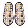 thumbnail image 1 of Balery Polka Dot Pantuflas de Casa de Felpa Silenciosas con Diseño Estampado, Zapatillas Cómodas Antideslizantes de Algodón para Interior-Large, 1 of 8