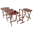 thumbnail image 3 of Lucca 4 Snack Tables with Storage Stand in Teak Finish, 3 of 9