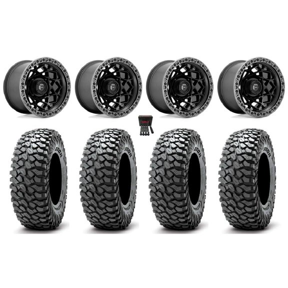 Fuel Unit 15" Wheels Black 35" RocScraper Tires Can-Am Maverick X3 / Honda Pioneer 1000 / Talon
