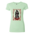 thumbnail image 2 of Wild Bobby, Our Lady of Guadalupe Blessed Virgin Mary Religious, Inspirational/Christian, Women Slim Fit Junior Tee, Mint, Medium, 2 of 3