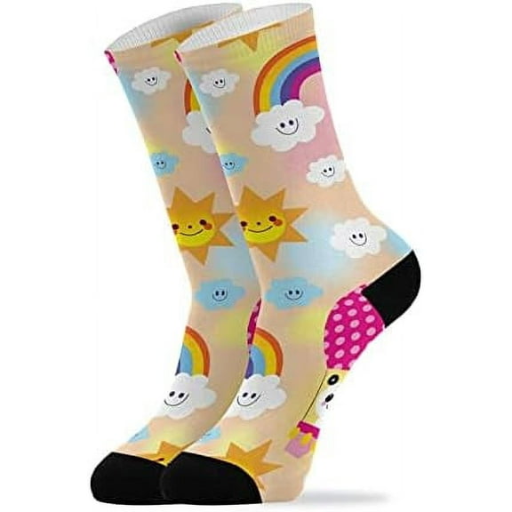 Coolnut Rainbow Socks Winter Warm Socks Fashion Print Socks Novelty Casual Socks for Men Women( 1 Pack)