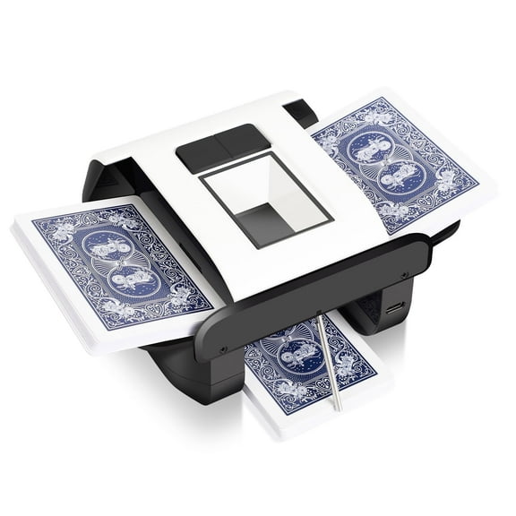 Portable Automatic Card Shuffler, 1-2 Decks Low Noise Rechargeable Electric Shuffling Machine for Texas Hold'em, Skip-Bo, Poker, UNO, Phase 10