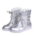 thumbnail image 4 of Women's Mid Calf Boots Round Toe Booties Two Ways Of Wearing Lace Up Snow Boots, 4 of 9