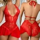thumbnail image 4 of Lencería Sexy de encaje transparente para mujer, Body de peluche de fantasía, ropa de dormir femenina, entrepierna abierta, Babydoll, mini falda sexual, ropa interior, 4 of 5