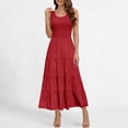 thumbnail image 3 of GUACER Maxi Dresses for Women Smocked Sleeveless Tiered Long Summer Dress Casual Flowy A-Line Beach Vacation Boho Outfits, 3 of 7