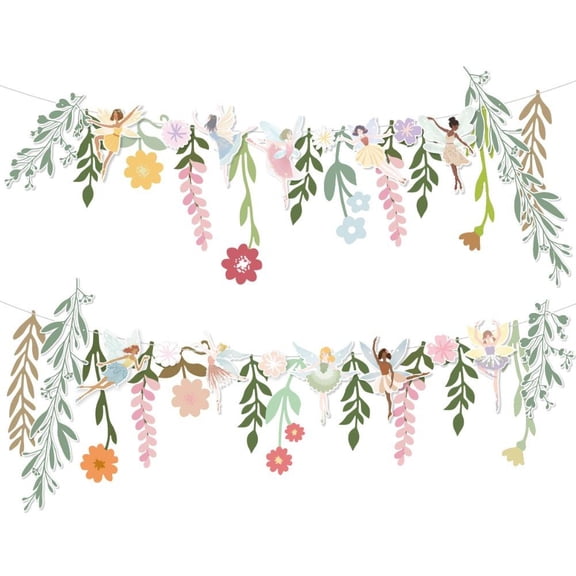 2026 New Arrival Fairy Flower Leaf Banner Set 2.5M Magical Party Decorations For Birthday Holiday Celebration Wall Hanging Decor
