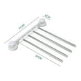 thumbnail image 2 of Dsseng 4-Arm Towel Racks,180°Wall Mounted Swivel Towel Bar, Space Saving Towel Racks, Stainless Steel Towel Hanger Brushed Swivel Towel Bar No Drill Towel Rack for Bathroom Kitchen, 2 of 5