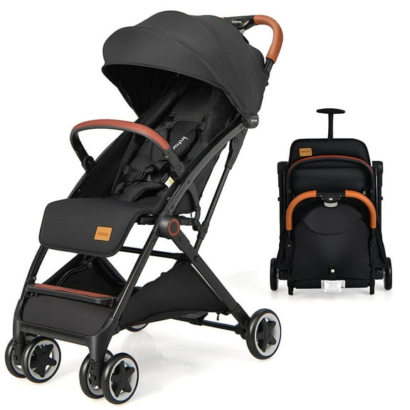 OLAKIDS Lightweight Baby Stroller, Compact Stroller One-Hand Fold Travel Stroller for Airplane with Cup Holder, 5-Point Harness, Foot Cover, Canopy, Infant Stroller for 0-36 Month