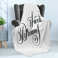 thumbnail image 4 of Saying Soft Flannel Fleece Throw Blanket, Modern Brush Calligraphy Hand Written Style Words Monochrome Inscription, Cozy Plush for Indoor and Outdoor Use, 60" x 80", Black and White, by Ambesonne, 4 of 5