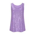 thumbnail image 4 of JGGSPWM Women's Sequin Tank Tops Spring Summer Sparkly Sleeveless Party Glitter Scoop Neck Tops Pink S, 4 of 6