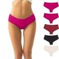 thumbnail image 2 of qelini 5 Pack Seamless Underwear for Women Plus Size Solid Elastic Waist Breathable Briefs Stretch Lightweight Panties, 2 of 4