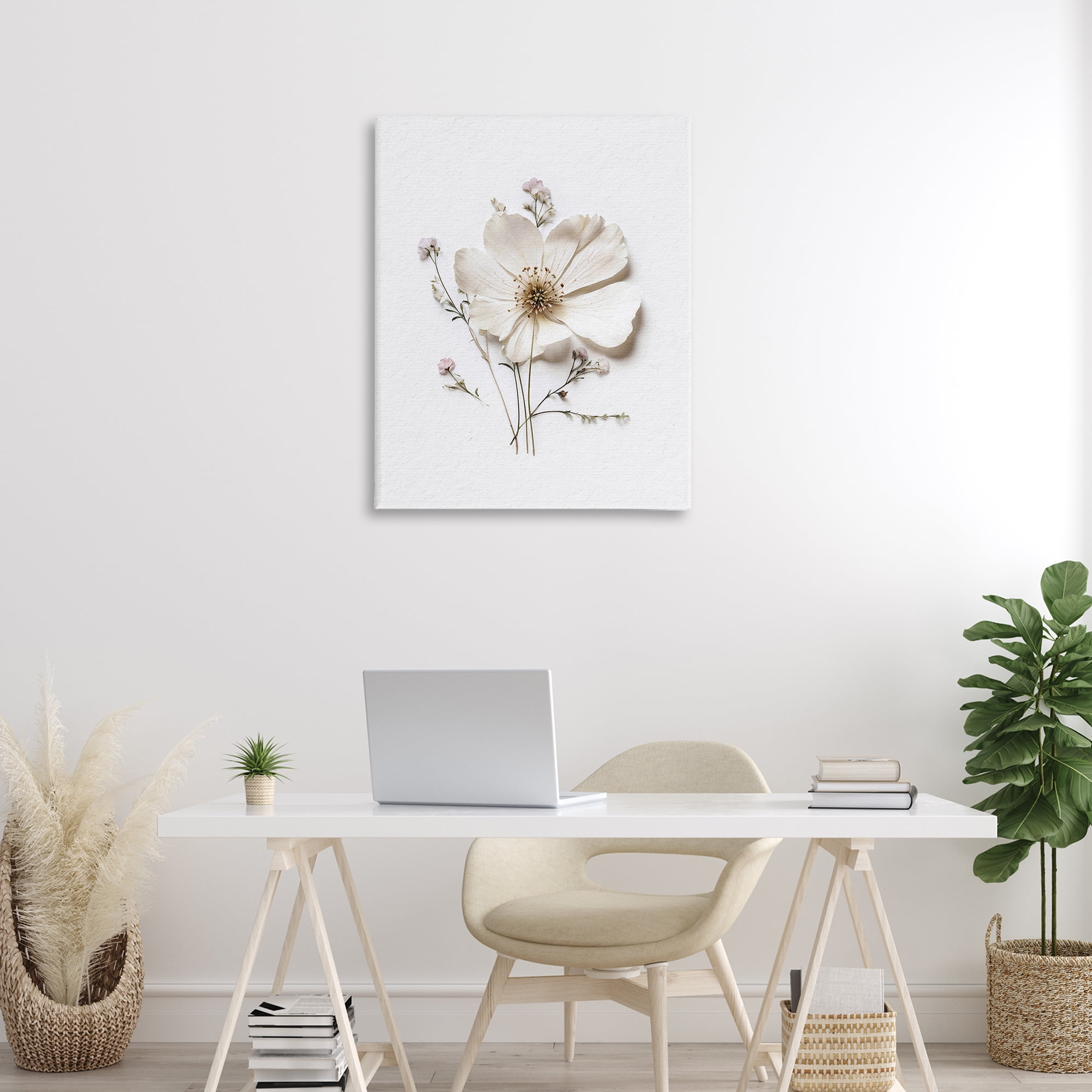 Simple Pressed Cottage Flower Canvas Wall Art, design by Lettered and Lined