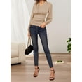 thumbnail image 2 of Womens Tops Elegant Wrap Blouse V Neck Work Shirts Fall Fashion Long Sleeve Dressy Casual Ruched Top, 2 of 5