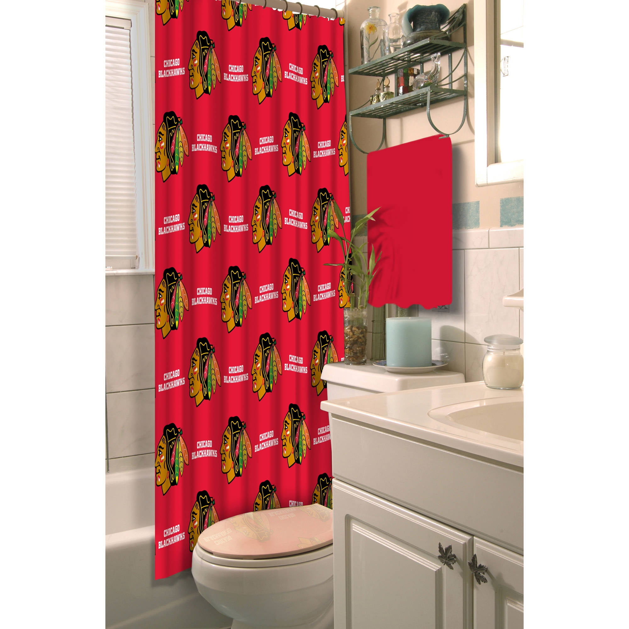 Nhl Chicago Blackhawks 72 X 72 Shower Curtain 1 Each Walmart Com