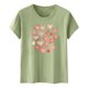 thumbnail image 4 of Haivin Womens Tops Petal Short Sleeve Summer Casual Crew Neck Shirts Floral Solid Blouse, 4 of 5