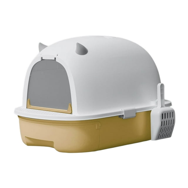 GROWTH TANK Cat Litter Box, Pet Litter Box with Lid, Pet Accessories, , Closed Litter Yellow