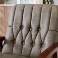 thumbnail image 4 of Mid Century Single Armchair Sofa Accent Chair Retro Modern Solid Wood Armrest Accent Chair, Fabric Upholstered Wooden Lounge Chair, 4 of 10
