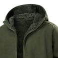thumbnail image 5 of Txeol Mens Sherpa Lined Hooded Jacket Polar Fleece Zip Up Coat Casual Solid Long Sleeve Jackets with Zipper Pockets,Army Green,XXXL, 5 of 7