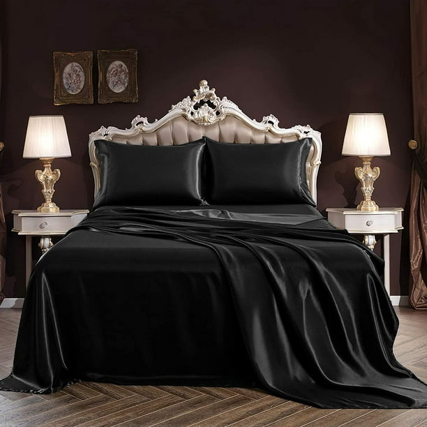Black satin hotsell king size pillowcases