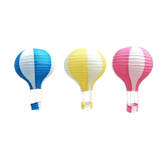 CIMAXIC Wedding 3pcs Hot Air Balloon Paper Lantern Foldable Decoration Paper Lantern for Party Wedding Market (Random Color),11.81"X11.81"X16.93"