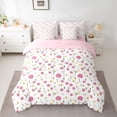 thumbnail image 2 of Homewish Rustic Flower 7-Piece Twin Bedding Sets,Country Floral Bedding Comforter Set,Pink White Sheet Sets For Girls Kids,Microfiber Bedroom Decor Reversible, 2 of 8